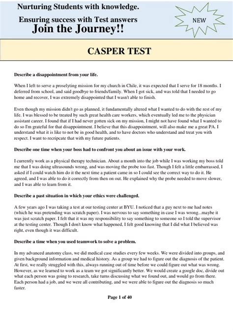 Image result for Casper Test Examples