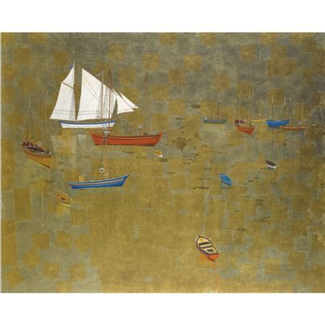 Boats On Golden Waters (Boote Auf Goldenem Wasser) - Spyros Vassiliou ...