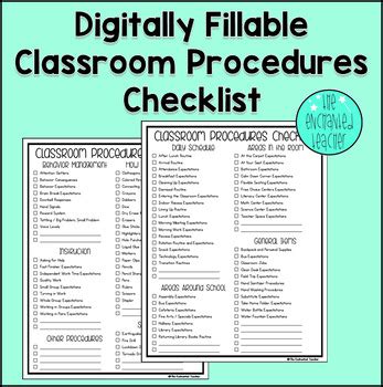 Image result for Classroom Procedure Checklist