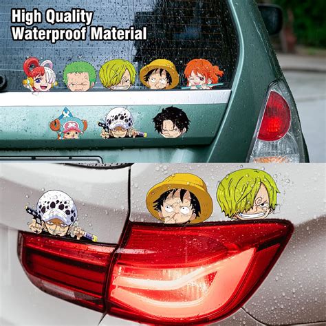 Buy 16 Pcs One Piece Anime Car Decals for Motorcycle Vehicle Trunk Rear ...