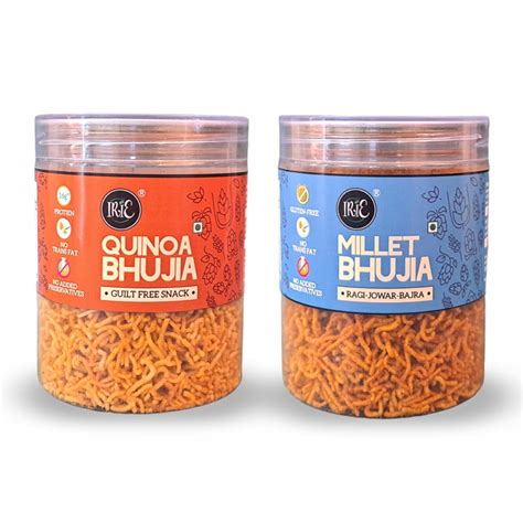 IRIE Millet Bhujia & Quinoa Bhujia | Indian Healthy Snack | Ragi-Jowar ...