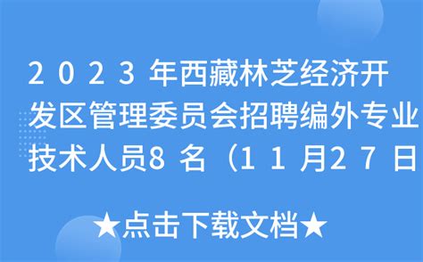 2023年西藏林芝经济开发区管理委员会招聘编外专业技术人员8名（11月27日起报名）