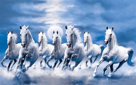 Vastu Seven Running Horses|White Vastu Horses-High Resolution -300 GSM ...