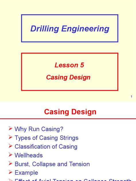 1 Casing Design | PDF | Casing (Borehole) | Oil Well