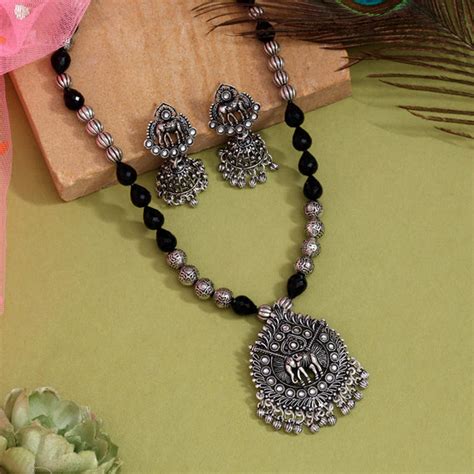 Wholesale Oxidized Necklaces | Silver Oxidised Jewellery Set