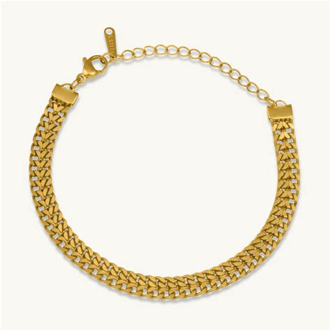 Shop Chunky Mesh Curve Gold Bracelet for Women - PALMONAS