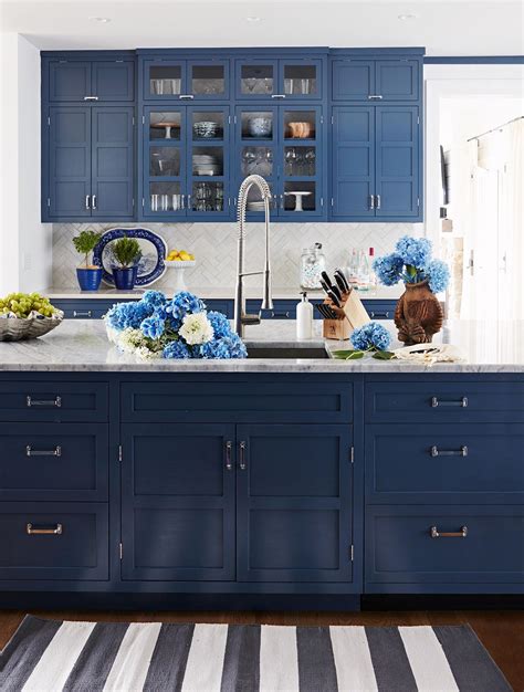 Newburyport blue | Kitchen trends, Dark blue kitchens, Blue kitchens