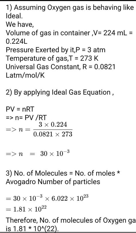 Calculate the number of molecules of carbon dioxide present 300ml of ...