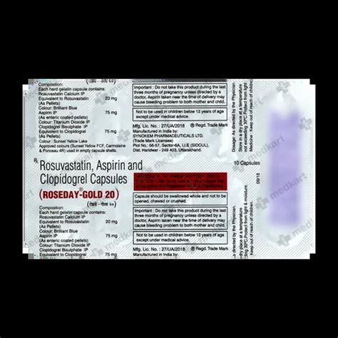 ROSEDAY GOLD 20MG CAPSULE 10'S Price, Uses, Side Effects & Substitutes ...