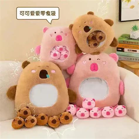 Buy Capybara with Babies Ultra Soft Pillow Plush Toy in India
