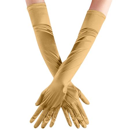 Ulitacool Womens Winter Gloves Women Solid Color Satin Wedding Party ...