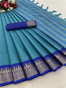 Buy FashionPallavi Woven, Embellished, Self Design, Striped Baluchari ...