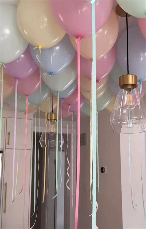 Balloon Ceiling in 2025 | Pastel birthday, Colorful birthday, Diy ...