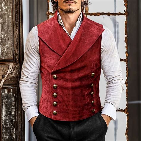 Men's Suede Vest Vacation Daily Wear Going out Vintage Style Chic ...
