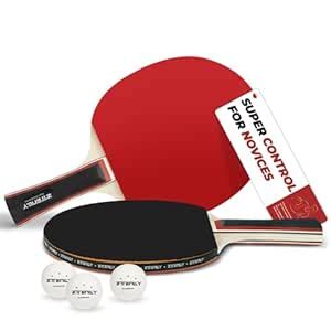 Buy ZTTENLLY Ping Pong Paddles with Balls - Better Control & Sticky ...