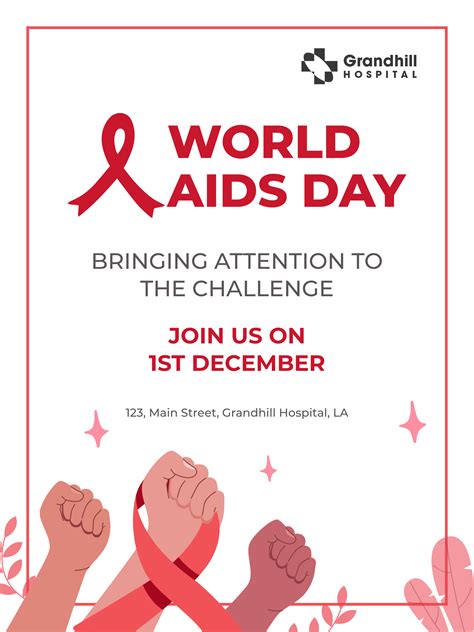 Hands Holding Red Ribbon Awareness Movie Advertisements | Hiv-Aids Poster