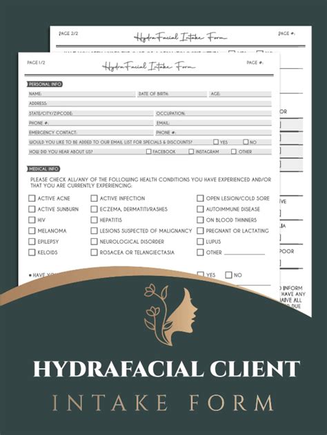 Buy Hydrafacial Client Intake Form: Esthetician Hydrafacial Consent ...