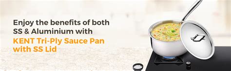 Buy KENT Triply Sauce Pan 14 CM with SS Lid 1.1 L | Cool-Touch Diecast ...