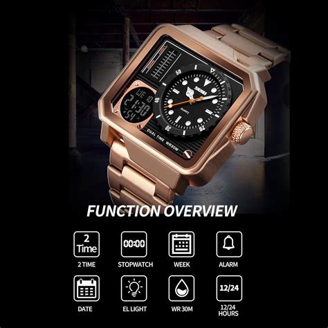 Buy SKMEI Men's Digital Sports Watch, LED Square Large Face Analog ...