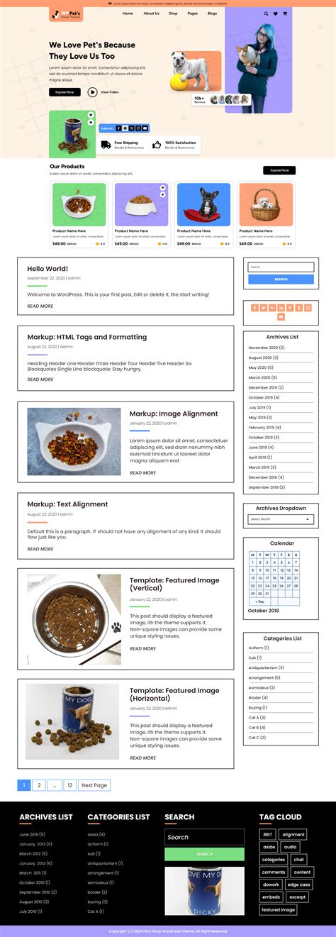 Free Veterinary WordPress Theme For Pet Care Services