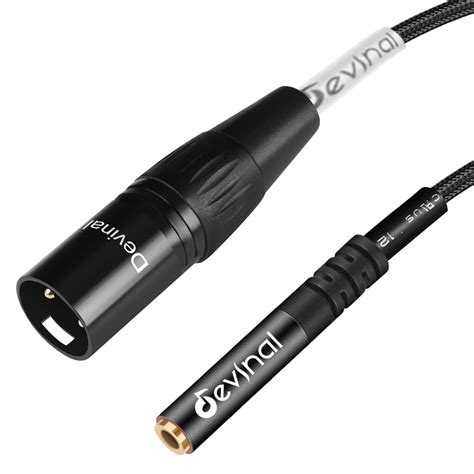 Devinal Balanced XLR to 1/8 inch Female Adapter, 3.5mm Stereo Audio ...