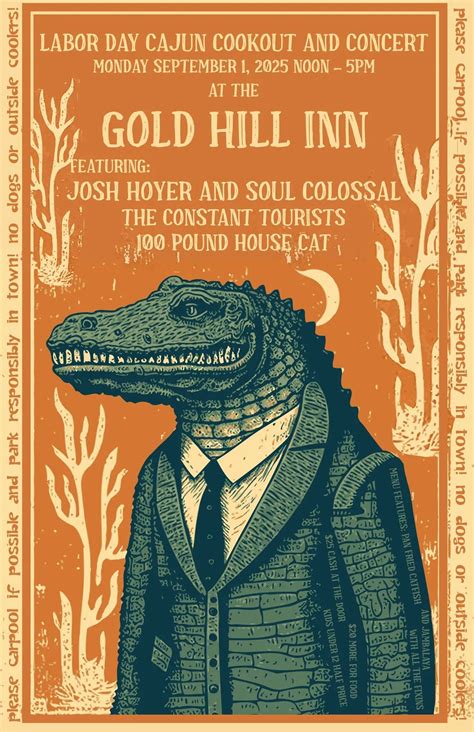 Labor Day Cajun Cookout & Concert, Gold Hill Inn, Boulder, 1 September ...