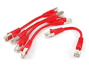CablesOnline 6 inch STP (Shielded Twisted-Pair) CAT5e Network Red Patch ...