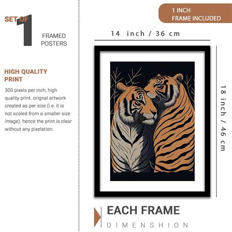 Nature Inspired Wild Tiger Prints with Frame - Modern Abstracts Poster ...