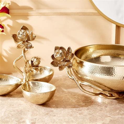 Buy Eternity Vivere Metal Lotus Decorative Bowl from Home Centre at ...