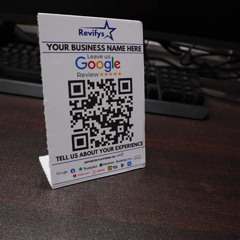 Revifys White Acrylic QR Code Display Stand, For Google Reviews, Take ...