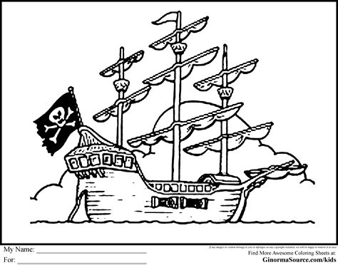 Pirate ship coloring pages to download and print for free