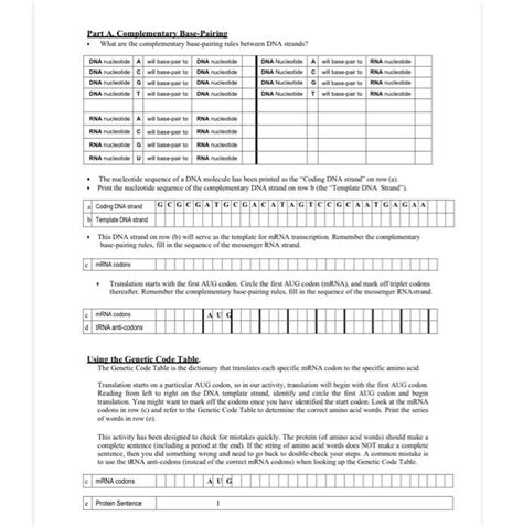 Solved Part A. Complementary Base-Pairing What are the | Chegg.com
