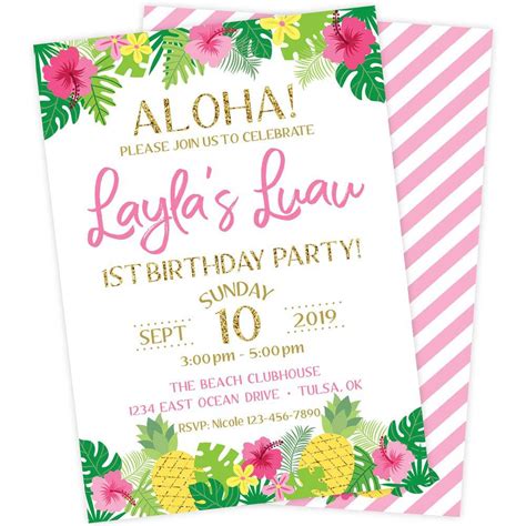 Free free printable luau graduation party invitations, Download Free ...