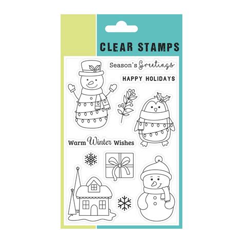 Christmas Clear Stamp - Happy Holidays, 4inch x 6inch, 6Pc – Itsy Bitsy