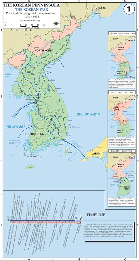 Map of the Korean War 1950-1953
