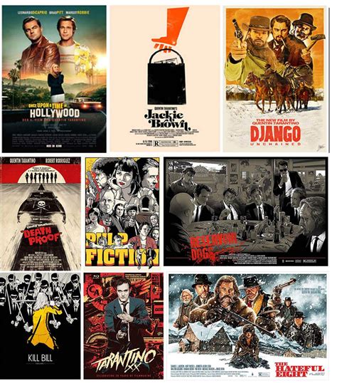 Tallenge - Set of 10 Quentin Tarantino Movies - Small Poster (Paper,12 ...