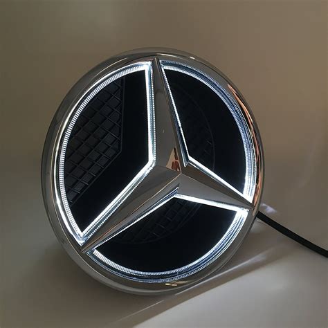 Automotive Illuminated Logo Hood Star DRL Front Car Grille Badge JSAMZ LED Emblem for Mercedes ...