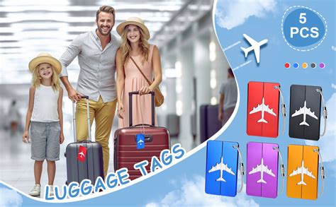 Alyvisun 5pcs Metal Luggage Tags for Suitcases, Aluminum Suitcase Tags ...