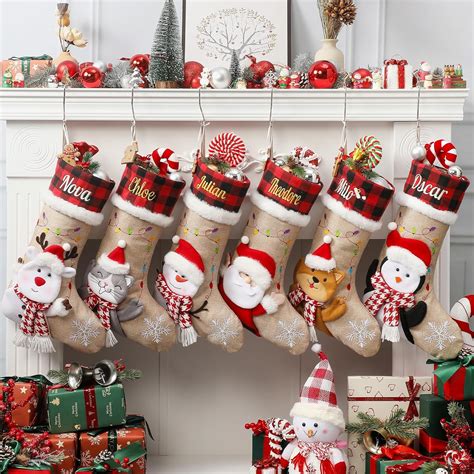 Amazon.com: Infiher Personalized Christmas Stockings with Embroidered ...