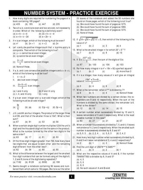 Image result for Number System Questions