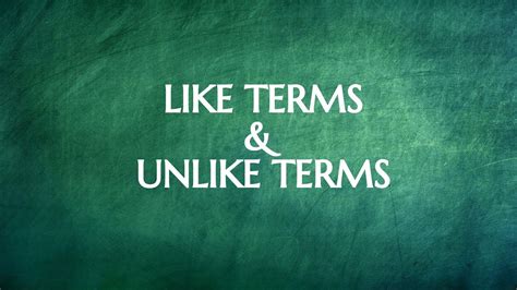 Lecture 6 - Like Terms & Unlike Terms Polynomials / Algebraic ...