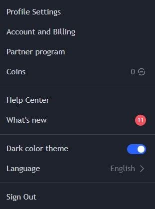 Image result for Trading View Dark Mode