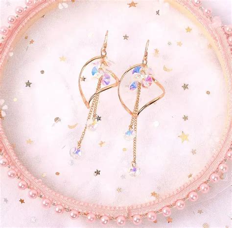 Super Sense Fairy Crystal Drop Tassel Earrings - Gold | Salty – Salty ...