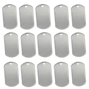Tinawood 100Pcs Blank Military Style Dog Tags For Stamping/Engraving ...