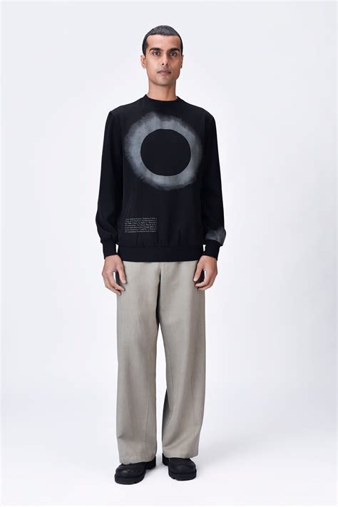 Shop Black Easy Fit Sweatshirt with Eclipse Print Online