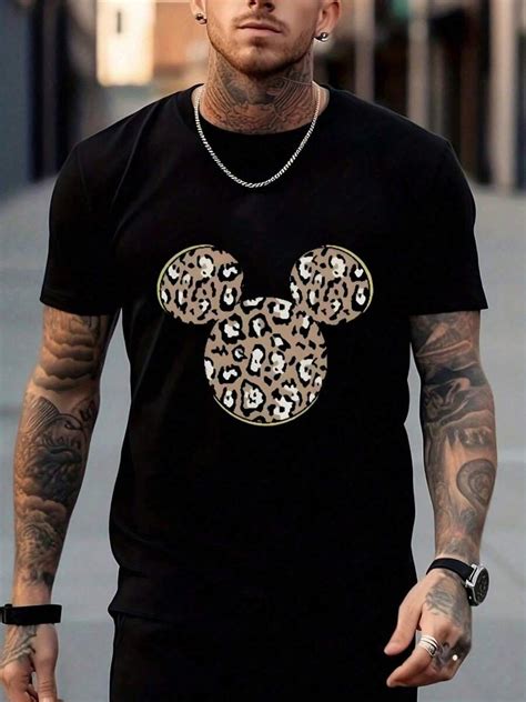 Disney Disney Mickey Mouse Leopard Print Silhouette Motif Print Crop ...