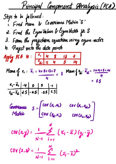 PCA (Principal Component Analysis) Steps and Covariance Analysis - Studocu