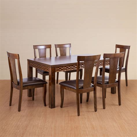 Buy Rio 6-Seater Dining Table Set with 6 Chairs - Brown from Home ...