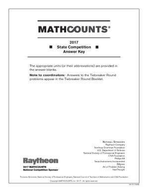 2017 Mathcounts State Sprint Round - Fill Online, Printable, Fillable ...