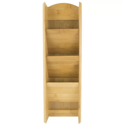 Key Holder: 3 Tier Bamboo Wall Mail Organizer with Key Hooks – GKW Retail
